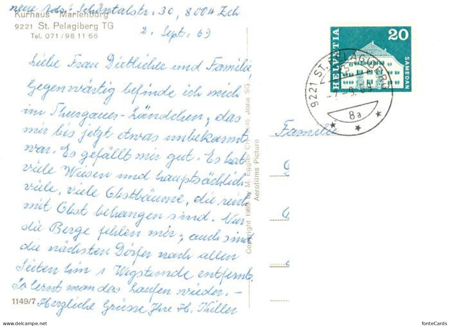 13874815 St Pelagiberg TG Fliegeraufnahme Mit Kurhaus Marienburg Und Kirche  - Autres & Non Classés