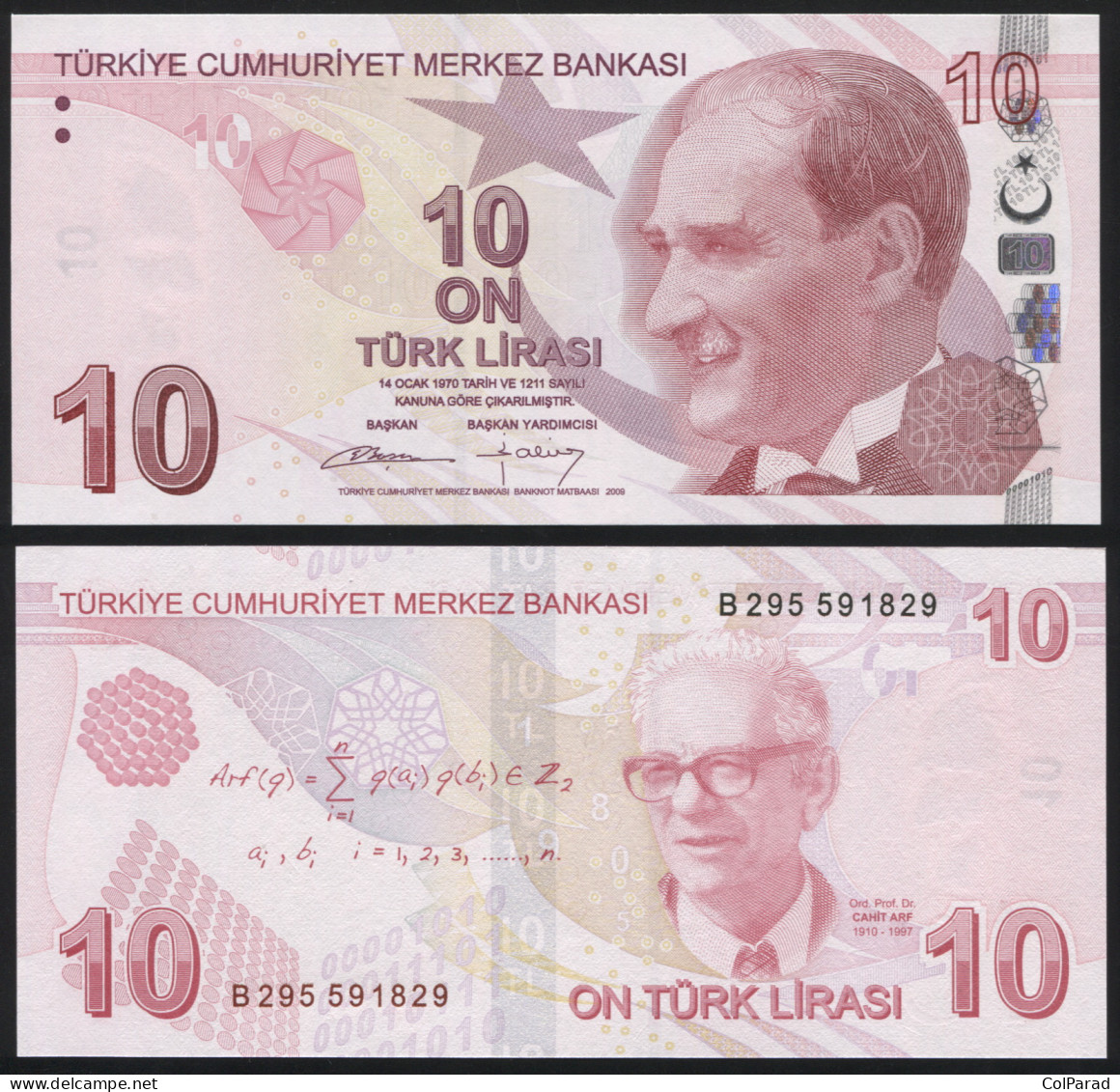 TURKEY 10 TÜRK LIRASI - 2009 (2012) - Paper Unc - P.223b Banknote - Türkei