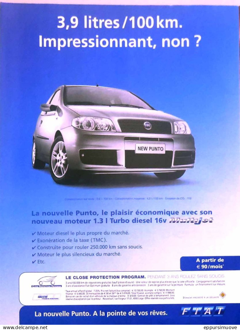 Publicité Papier  VOITURE FIAT NEW PUNTO 2003 TS - Publicités