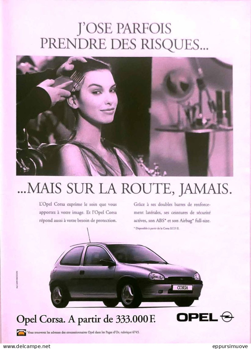 Publicité Papier  VOITURE OPEL CORSA 1996 TS - Publicités