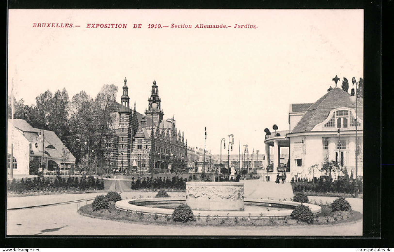 AK Bruxelles, Exposition De 1910, Section Allemande - Jardins  - Ausstellungen