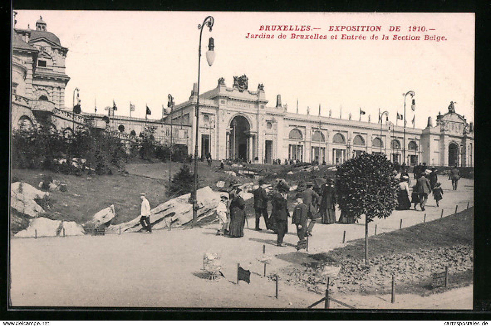 AK Bruxelles, Exposition De 1910, Jardins De Bruxelles Et Entrée De La Section Belge  - Exhibitions