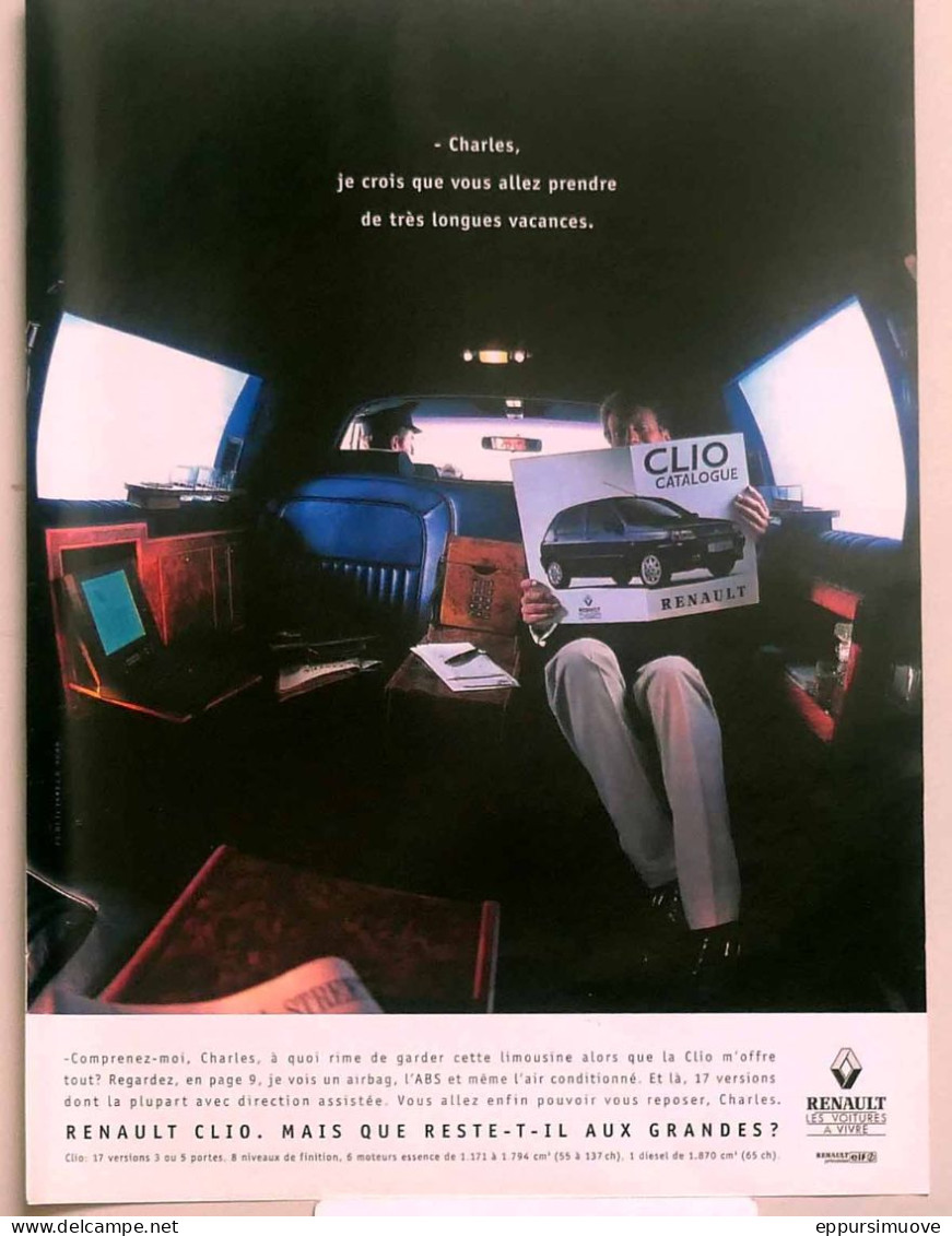 Publicité Papier  VOITURE RENAULT CLIO 1995 TS - Werbung