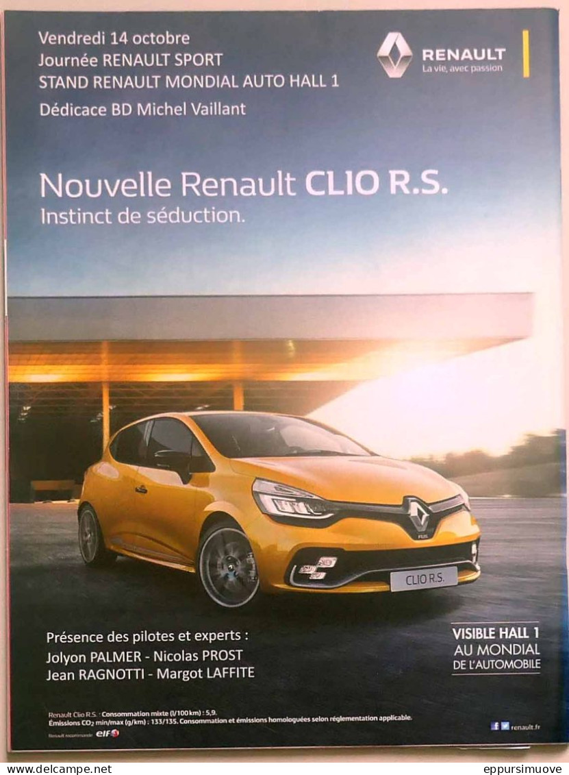 Publicité Papier  VOITURE RENAULT CLIO RS Octobre 2016 AH - Advertising
