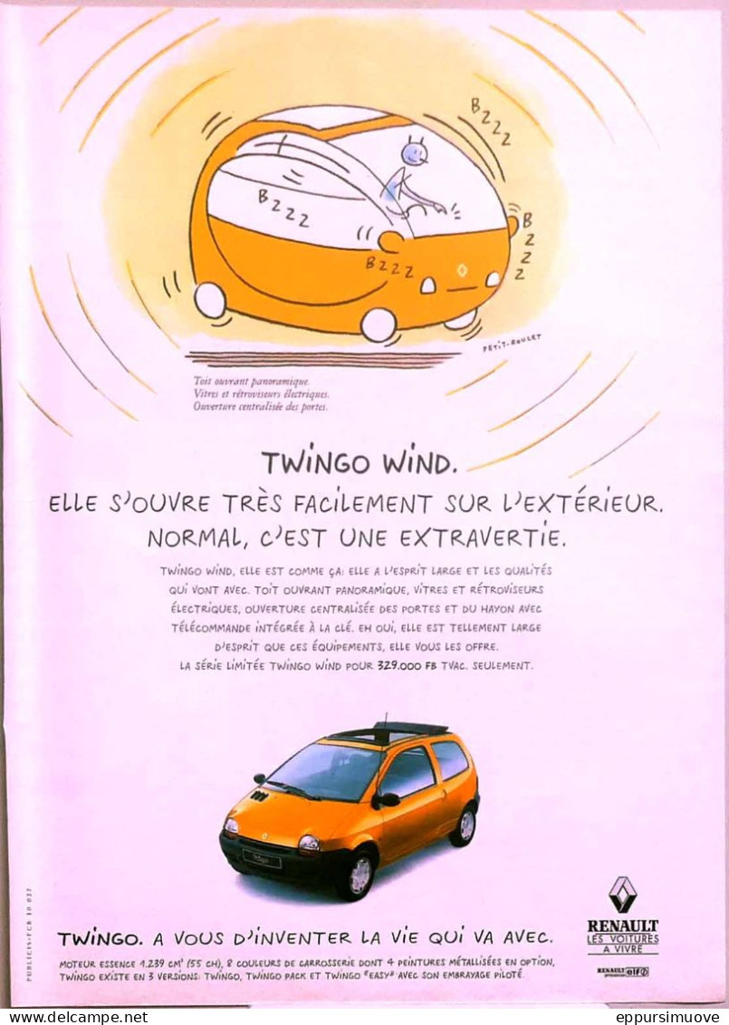 Publicité Papier  VOITURE RENAULT TWINGO 1995 TS - Werbung