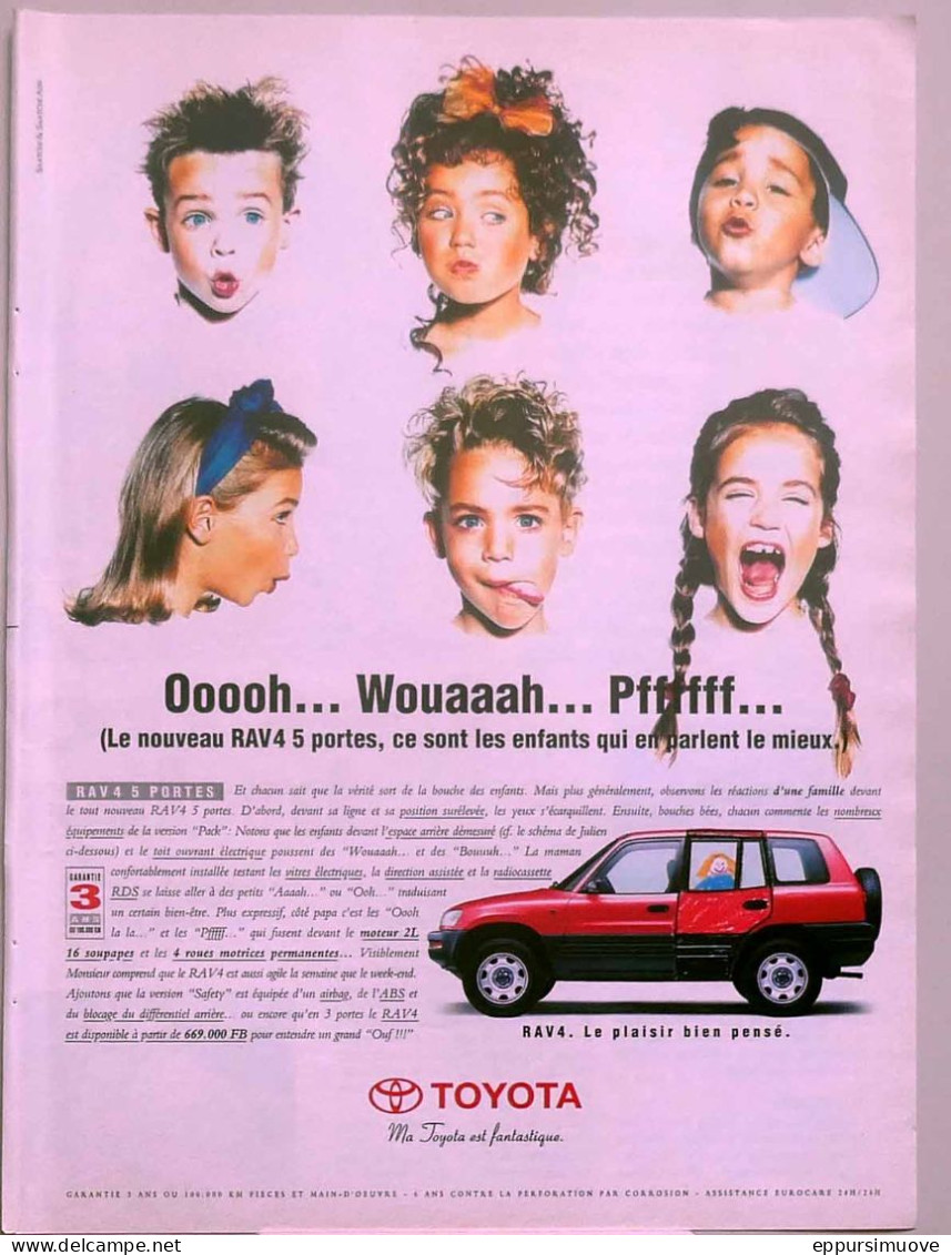 Publicité Papier  VOITURE TOYOTA RAV4 1995 TS - Werbung