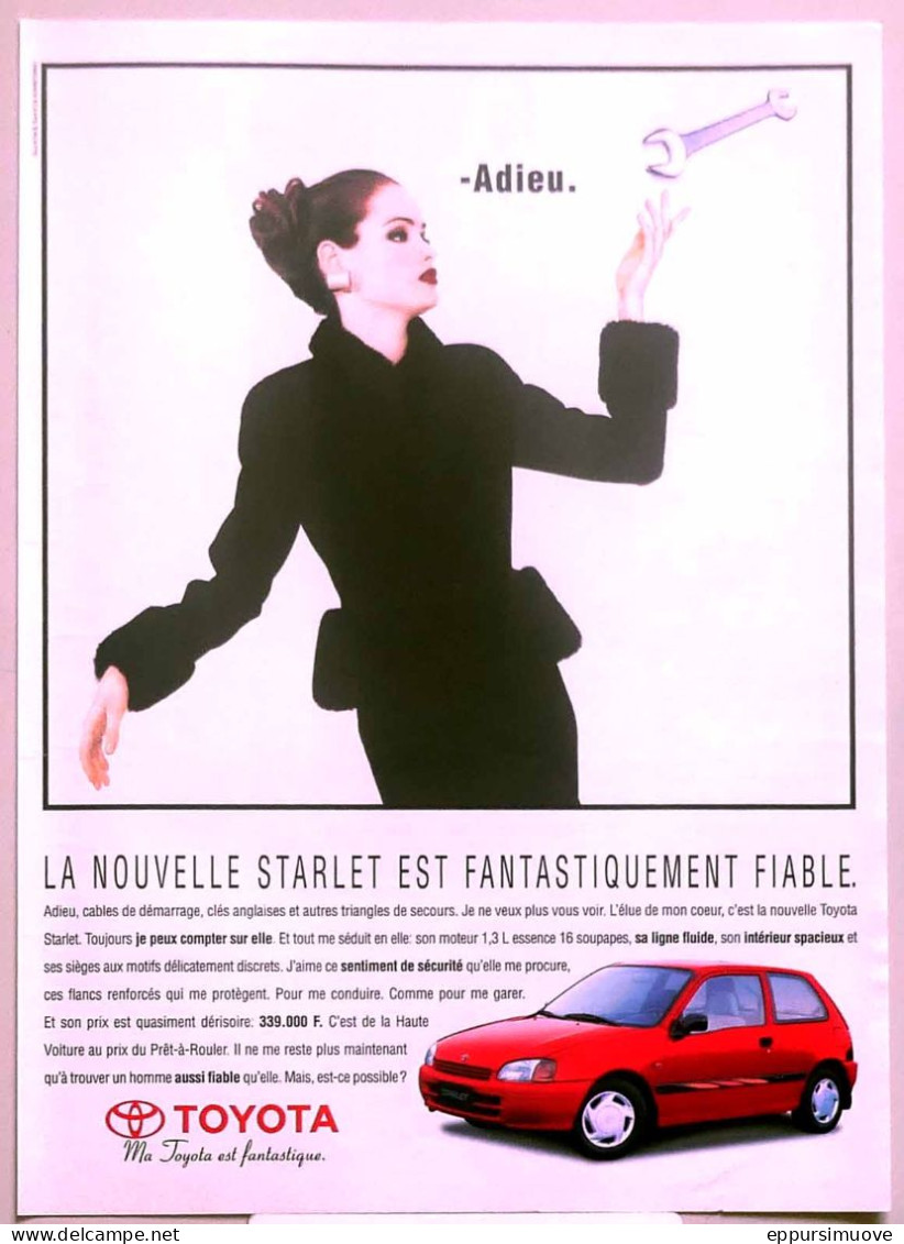 Publicité Papier  VOITURE TOYOTA STARLET 1996 TS - Werbung
