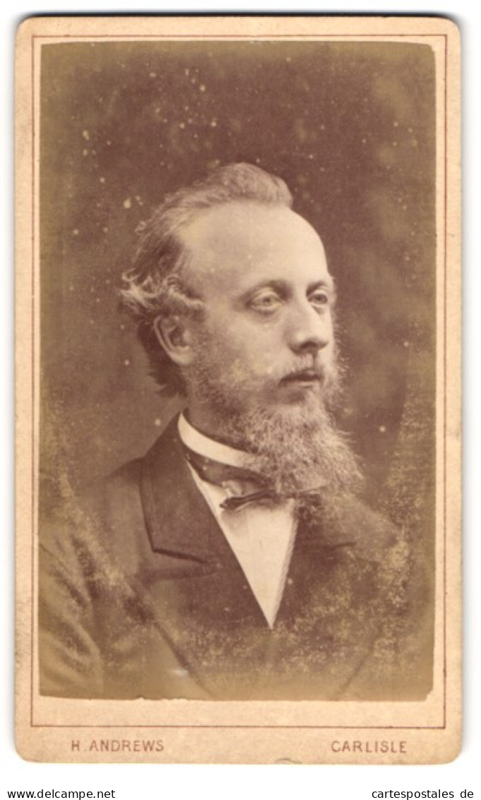 Photo H. Andrews, Carlisle, Lowther Street, Eleganter Herr Mit Vollbart  - Anonieme Personen