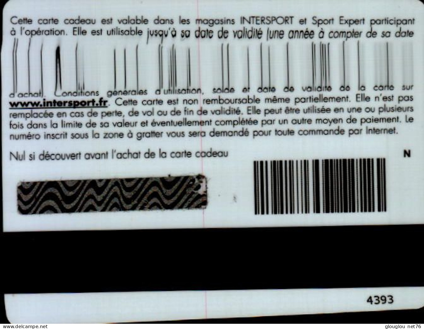 CARTE CADEAU INTERSPORT....PARTENAIRE OFFICIEL DE L'OM. - Tarjetas De Fidelización Y De Regalo