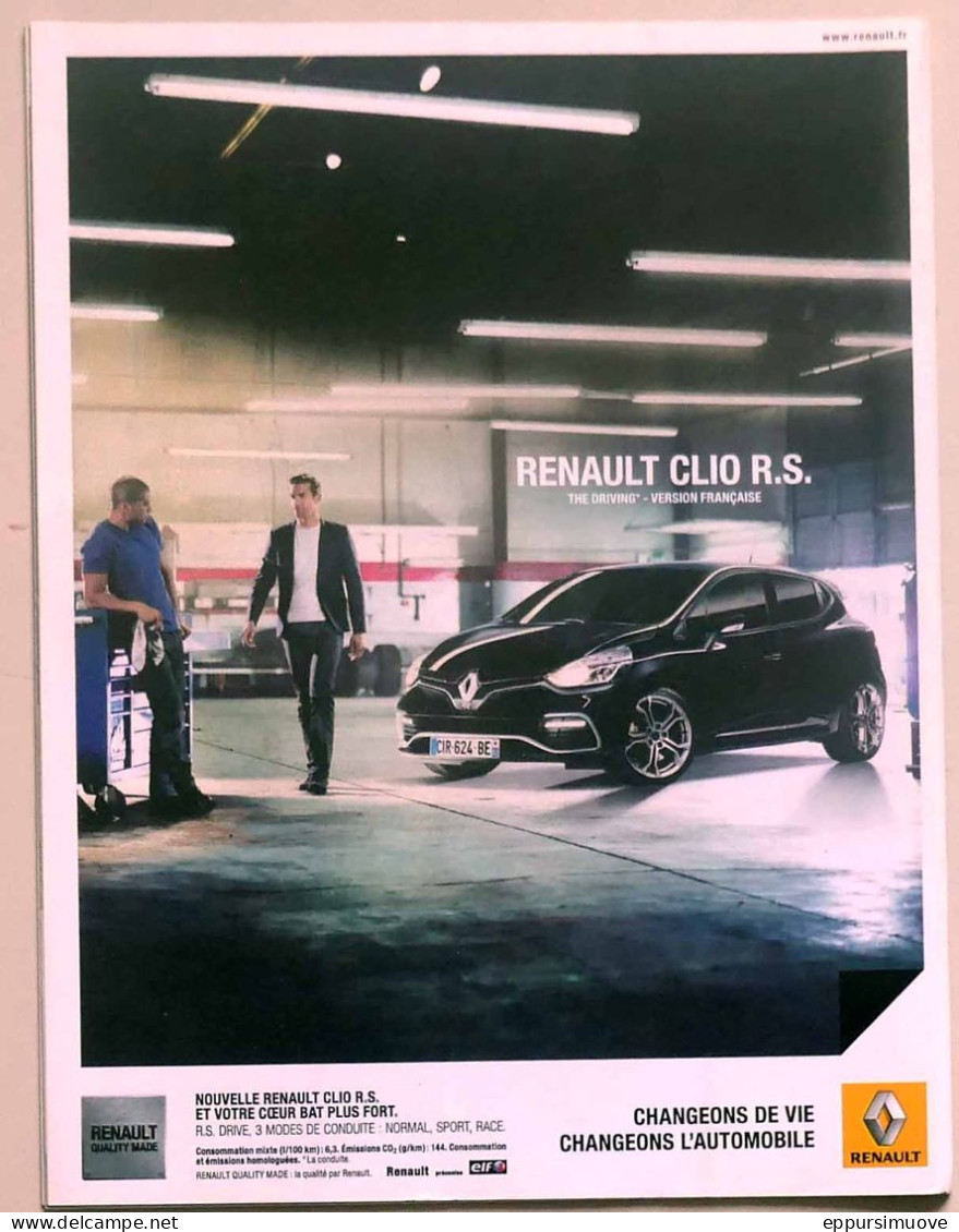 Publicité Papier  VOITURE RENAULT CLIO RS Septembre 2013  AH - Werbung