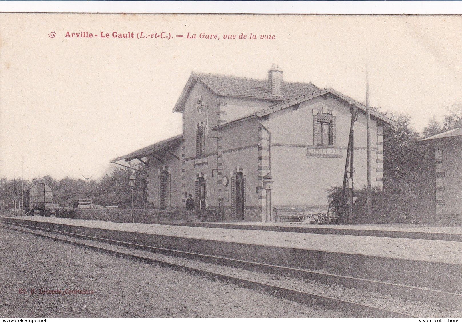 Arville (41 Loir Et Cher) La Gare Vue De La Voie - édit. Lecomte - Sonstige & Ohne Zuordnung