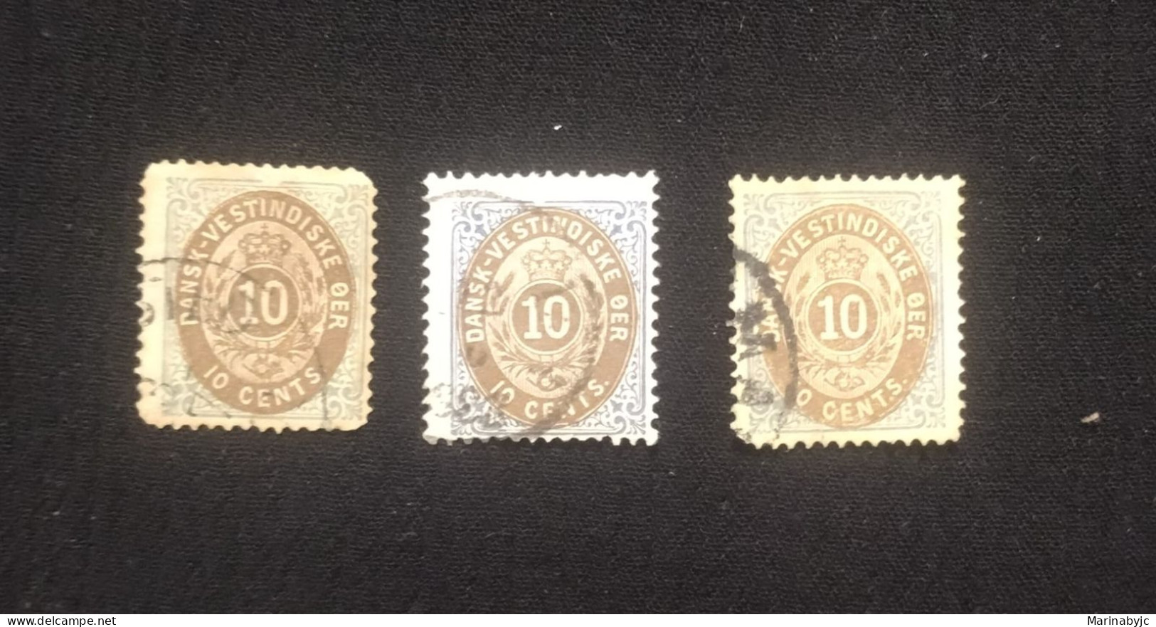 C) 1902, DENMARK NUMERAL, DANISH WEST INDIES MULTIPLE STAMPS, USED. - Usado