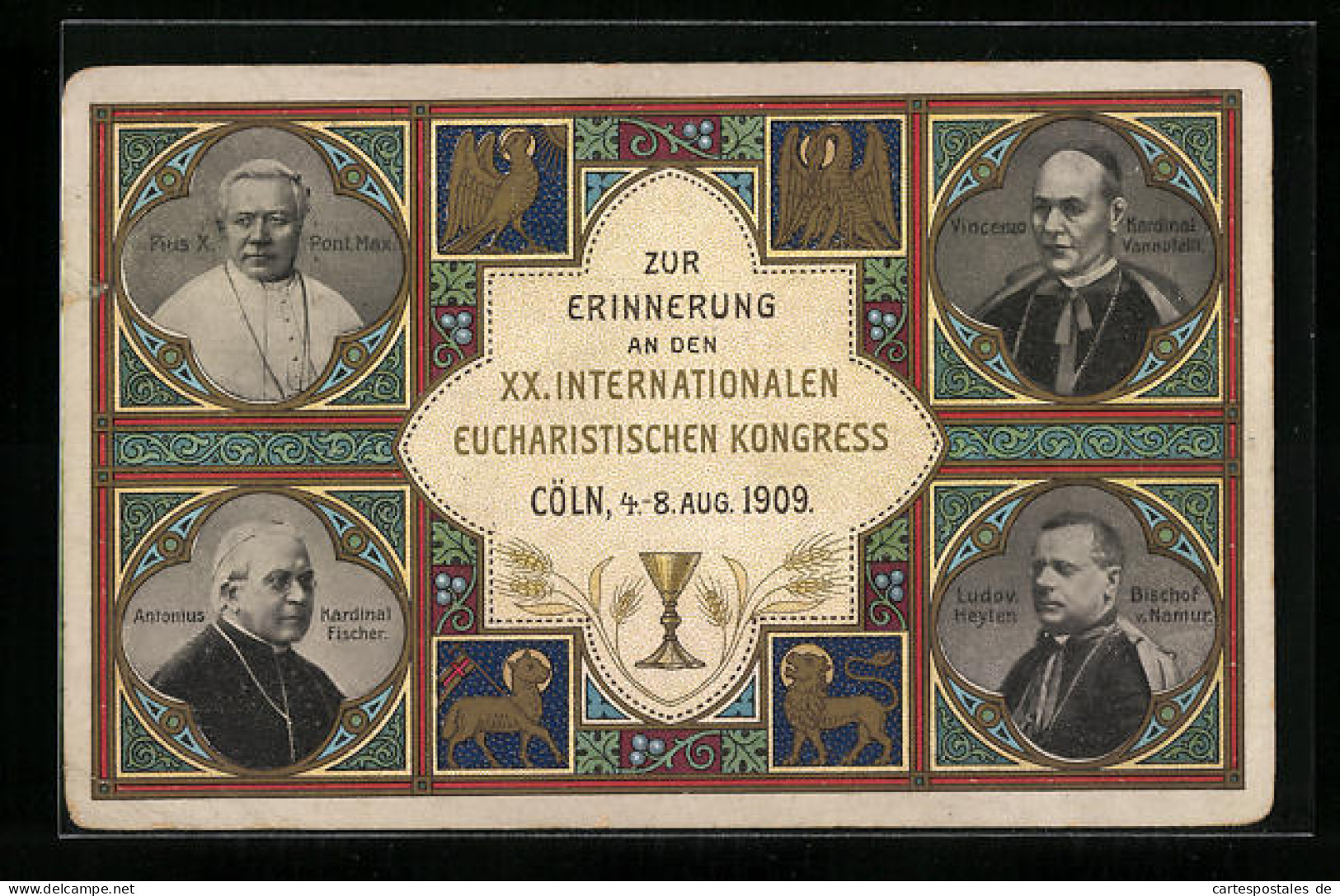 AK Köln, Eucharistischer Kongress 1909, Papst Pius X. Und Weitere Päpste  - Autres & Non Classés