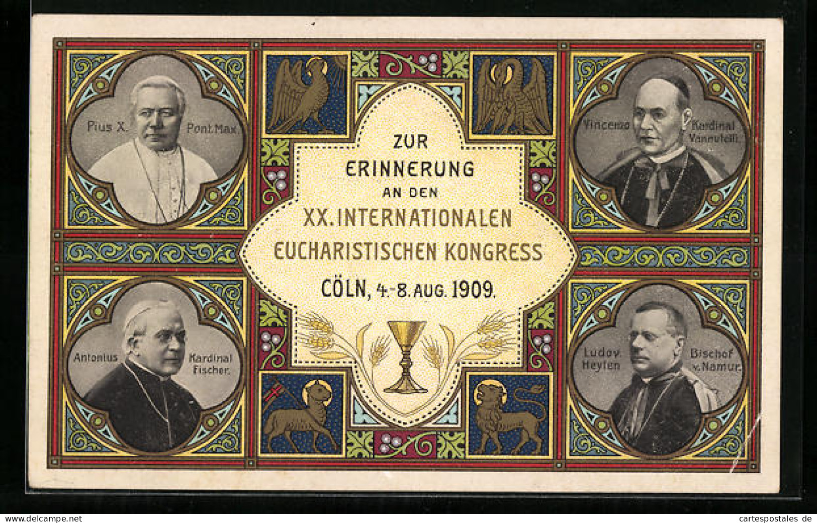 AK Köln, Eucharistischer Kongress 1909, Papst Pius X. Und Weitere Päpste  - Otros & Sin Clasificación
