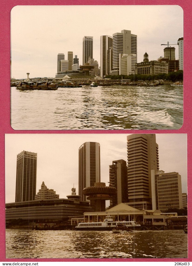 Singapore Waterfront And Clifford Pier, Vintage +/-1977-80's_UNC TTB_+/-Kodak Photograph_Not Postcard_cpc - Singapour