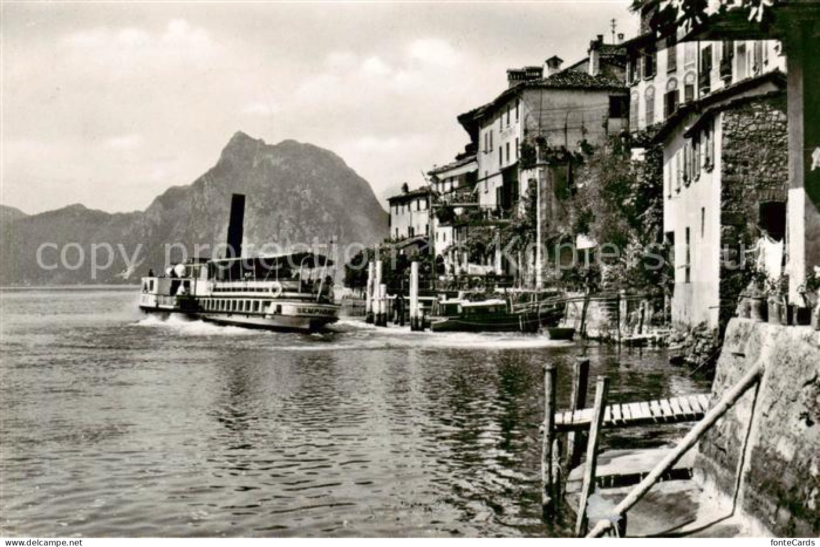 13800355 Gandria Lago Di Lugano Haeuserpartie Am Luganersee Dampfer Anleger Gand - Other & Unclassified