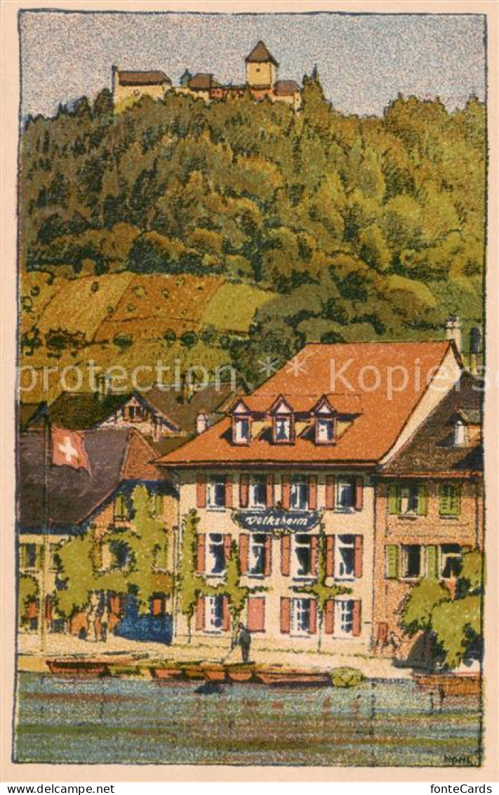 13798405 Stein Rhein SH Alkoholfreies Volksheim Schloss Steinzeichnung Kuenstler - Autres & Non Classés
