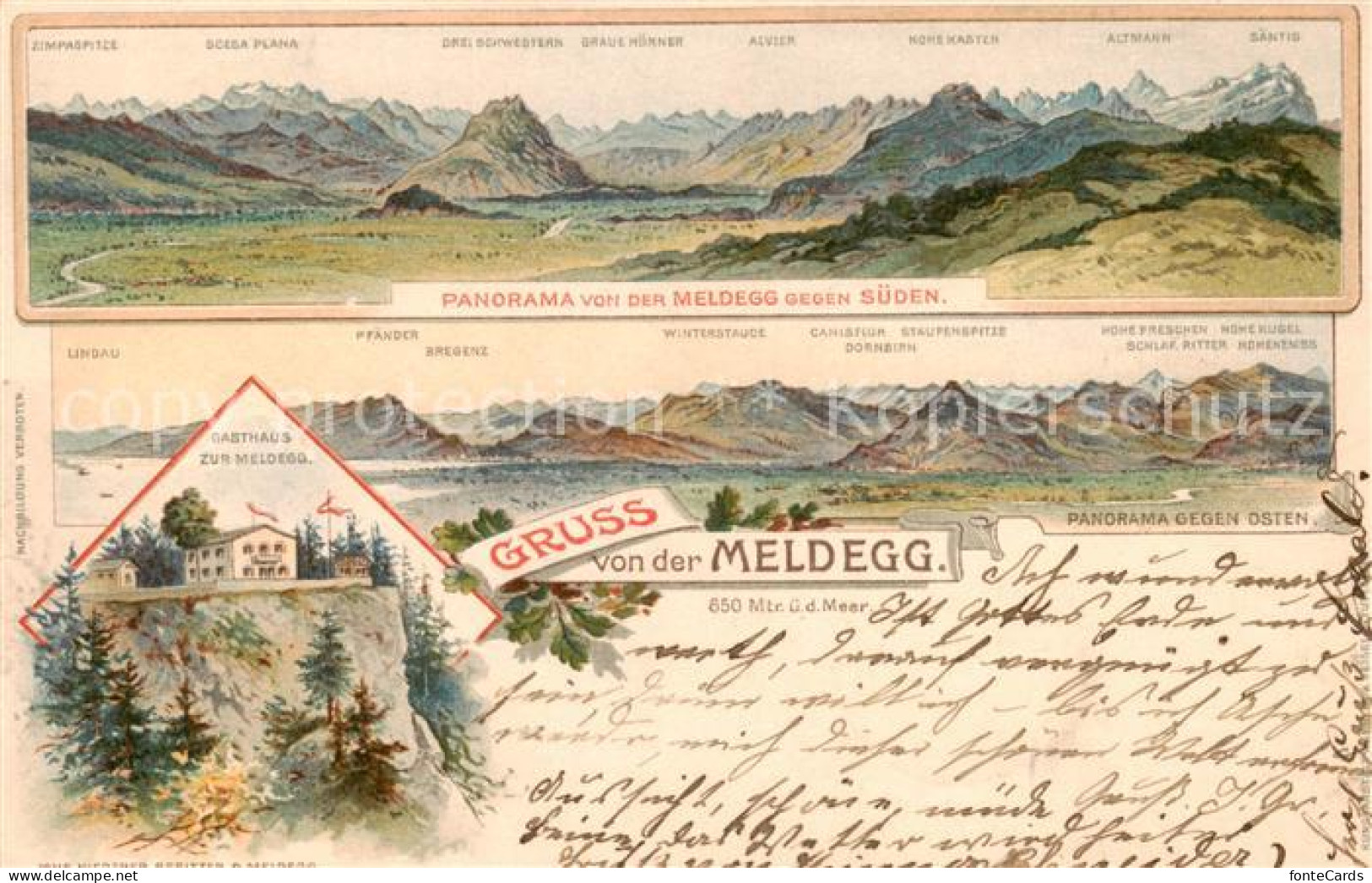 13797935 Meldegg Walzenhausen AR Panorama Blick Gegen Die Alpen Gasthaus Zur Mel - Autres & Non Classés