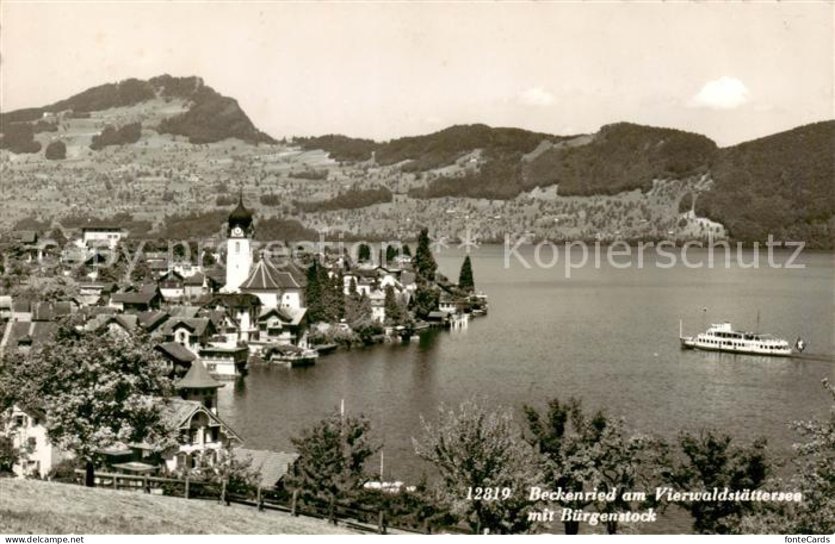 13796835 Beckenried Panorama Vierwaldstaettersee Mit Buergenstock Urner Alpen Be - Autres & Non Classés