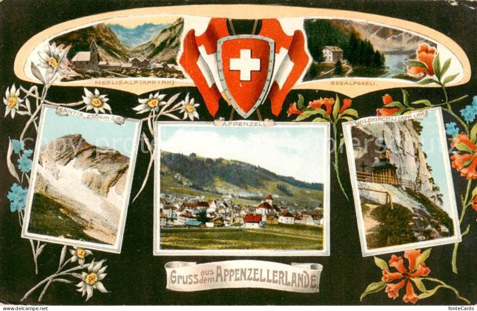 13795695 Appenzell IR Panorama Meglisalp Seealpseeli Saentis Wildkirchli Appenze - Autres & Non Classés