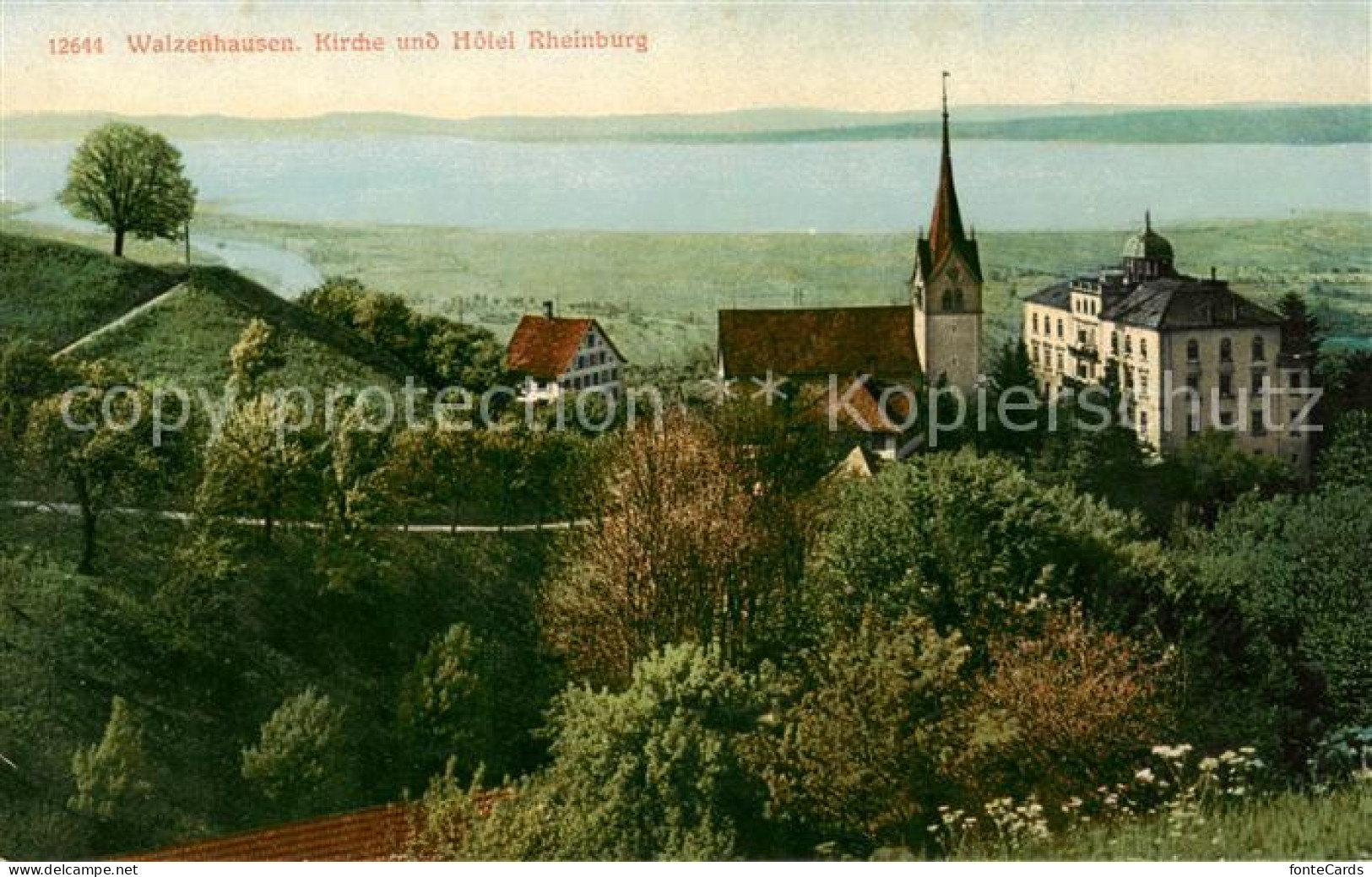 13795625 Walzenhausen AR Kirche Und Hotel Rheinburg Bodensee Walzenhausen AR - Autres & Non Classés