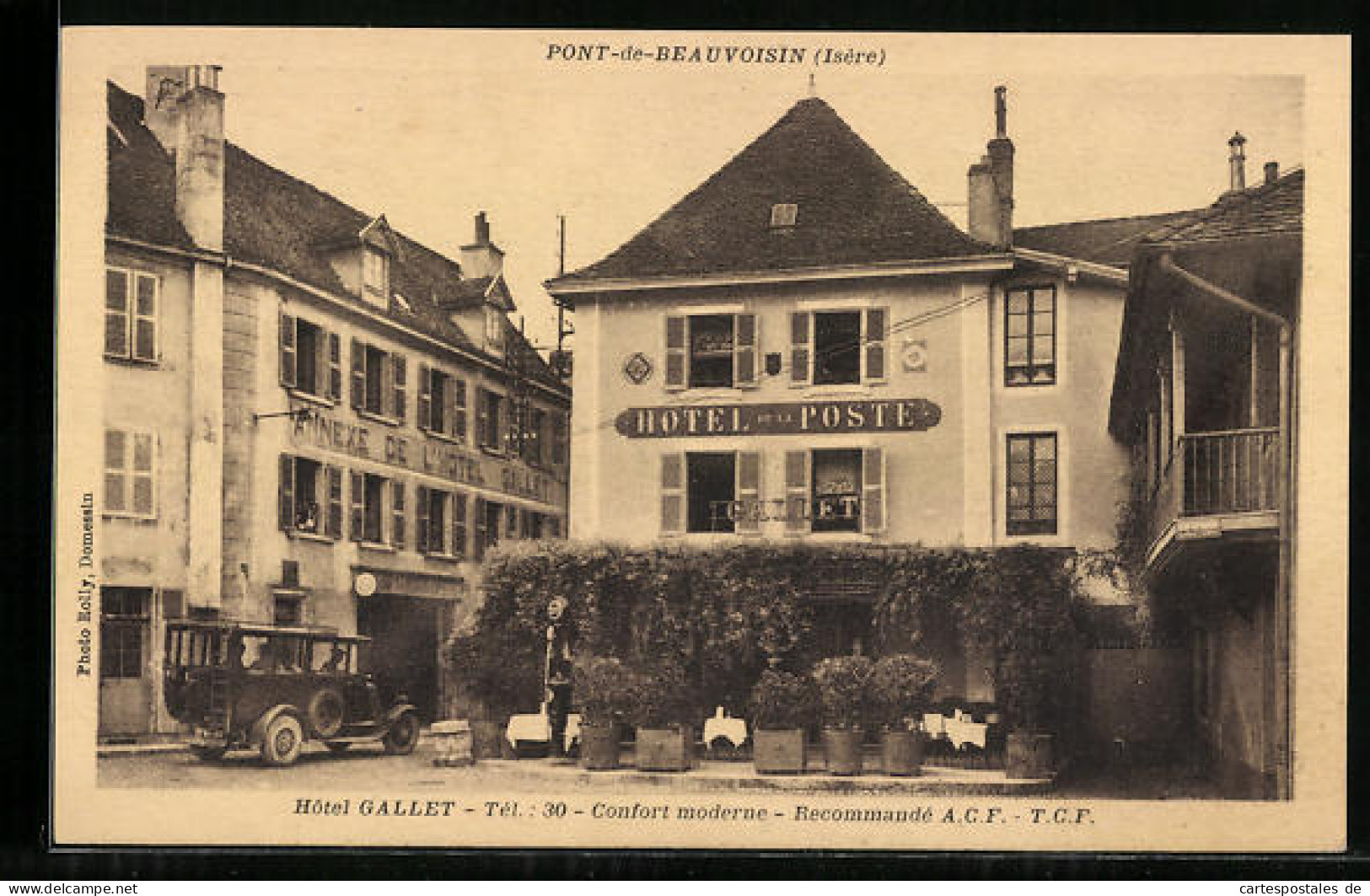 CPA Pont-de-Beauvoisin, Hotel Gallet, Hotel De La Poste  - Other & Unclassified