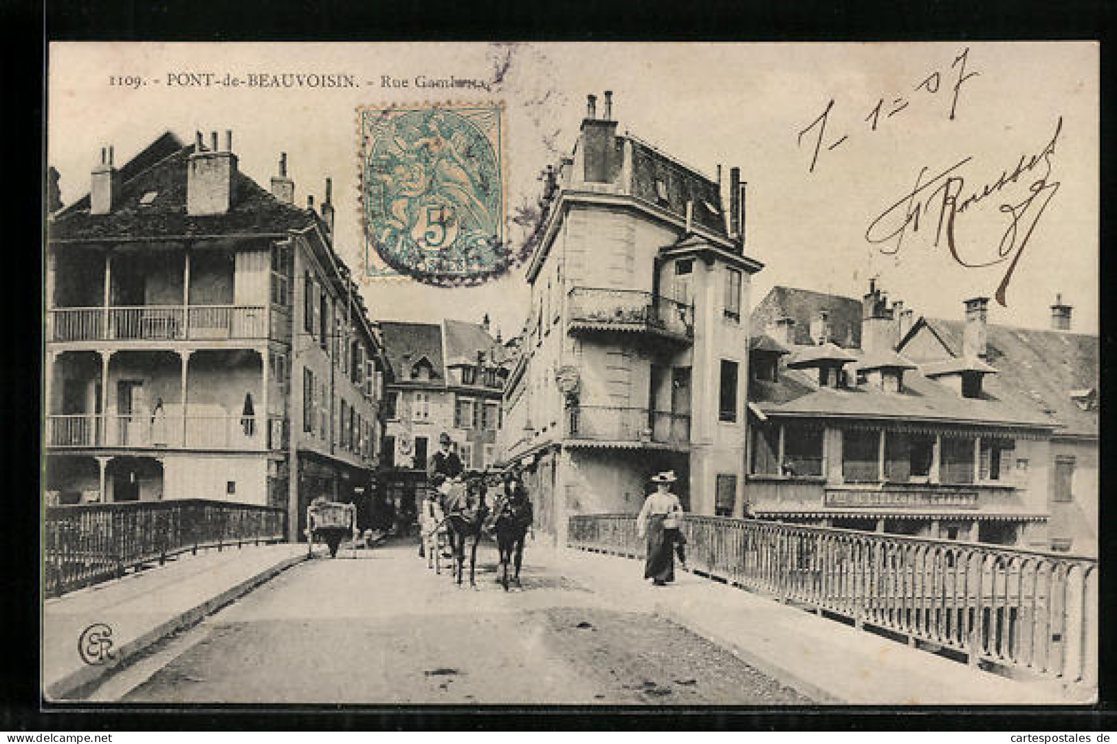 CPA Pont-de-Beauvoisin, Rue Gambetta  - Otros & Sin Clasificación