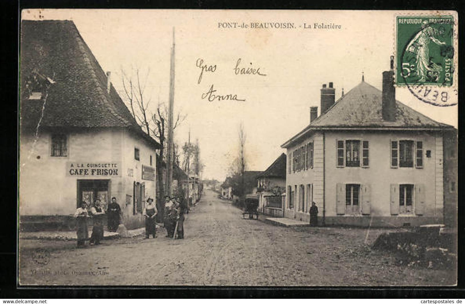 CPA Pont-de-Beauvoisin, La Folatière, Cafe Frison  - Other & Unclassified