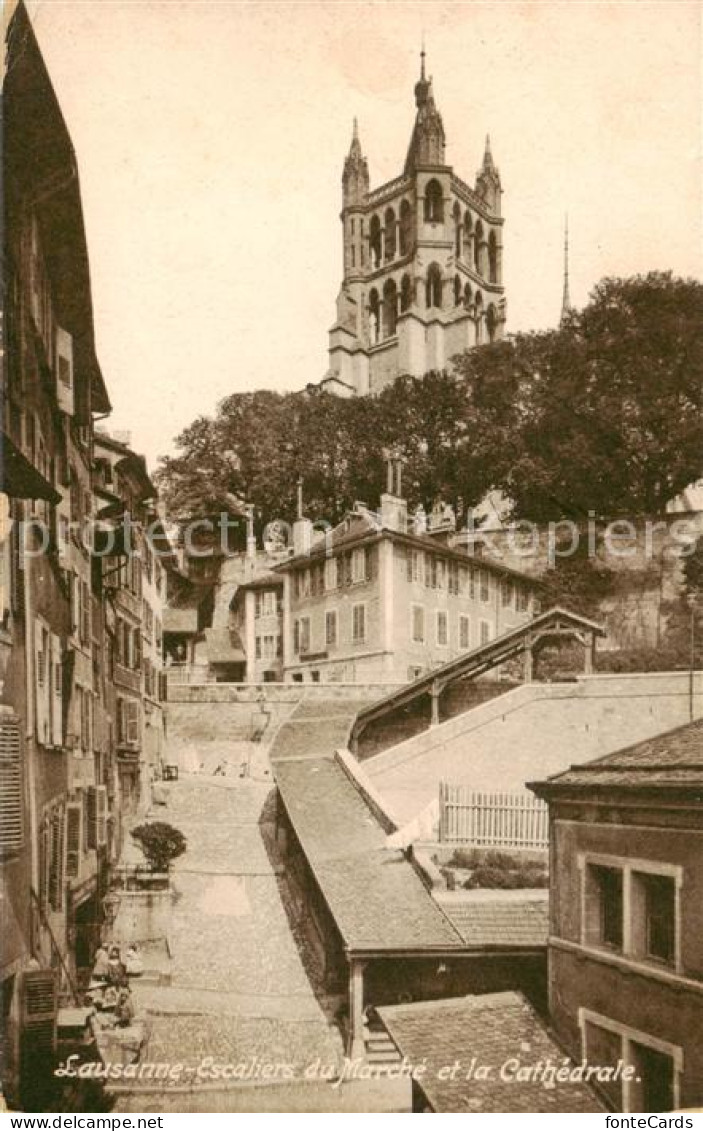 13794785 Lausanne VD Escaliers Du Marche Et La Cathedrale Lausanne VD - Autres & Non Classés