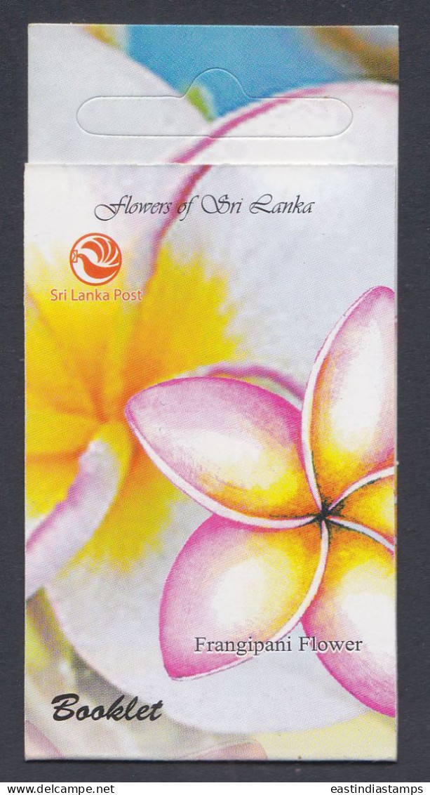 Sri Lanka Ceylon 2012 Mint Stamp Booklet Flower, Flowers, Firangipani Flower, Flora - Sri Lanka (Ceilán) (1948-...)