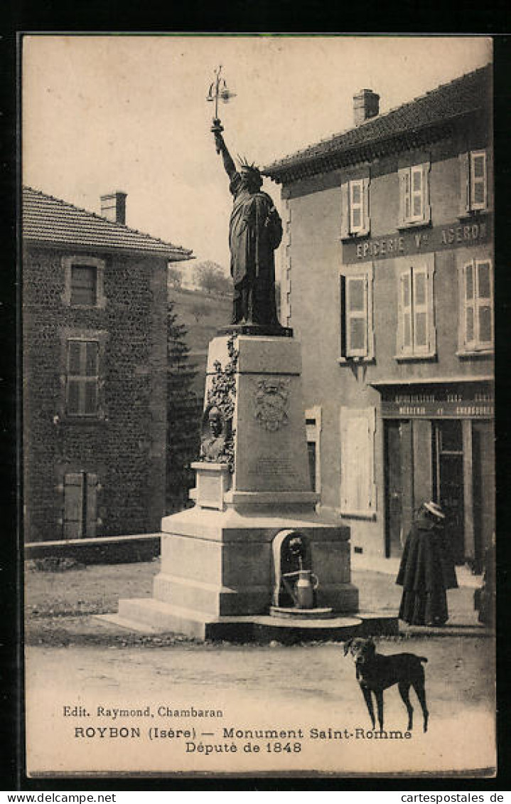CPA Roybon, Monument Saint-Romme, Député De 1848  - Roybon