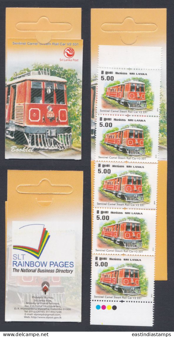 Sri Lanka Ceylon 2012 Mint Stamp Booklet Viceroy's Special Steam Locomotive, Train, Trains, Railway, Railways - Sri Lanka (Ceylan) (1948-...)