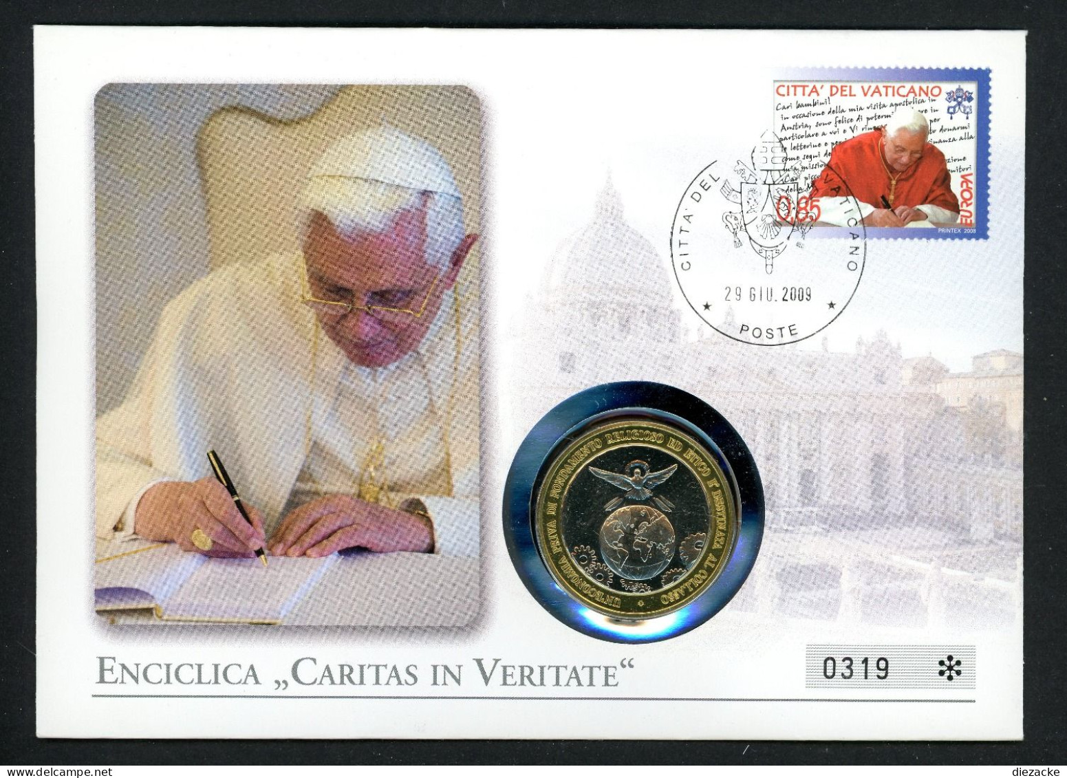 Vatikan 2009 Numisbrief Mit Medaille Caritas In Veritate ST (MD798 - Ohne Zuordnung