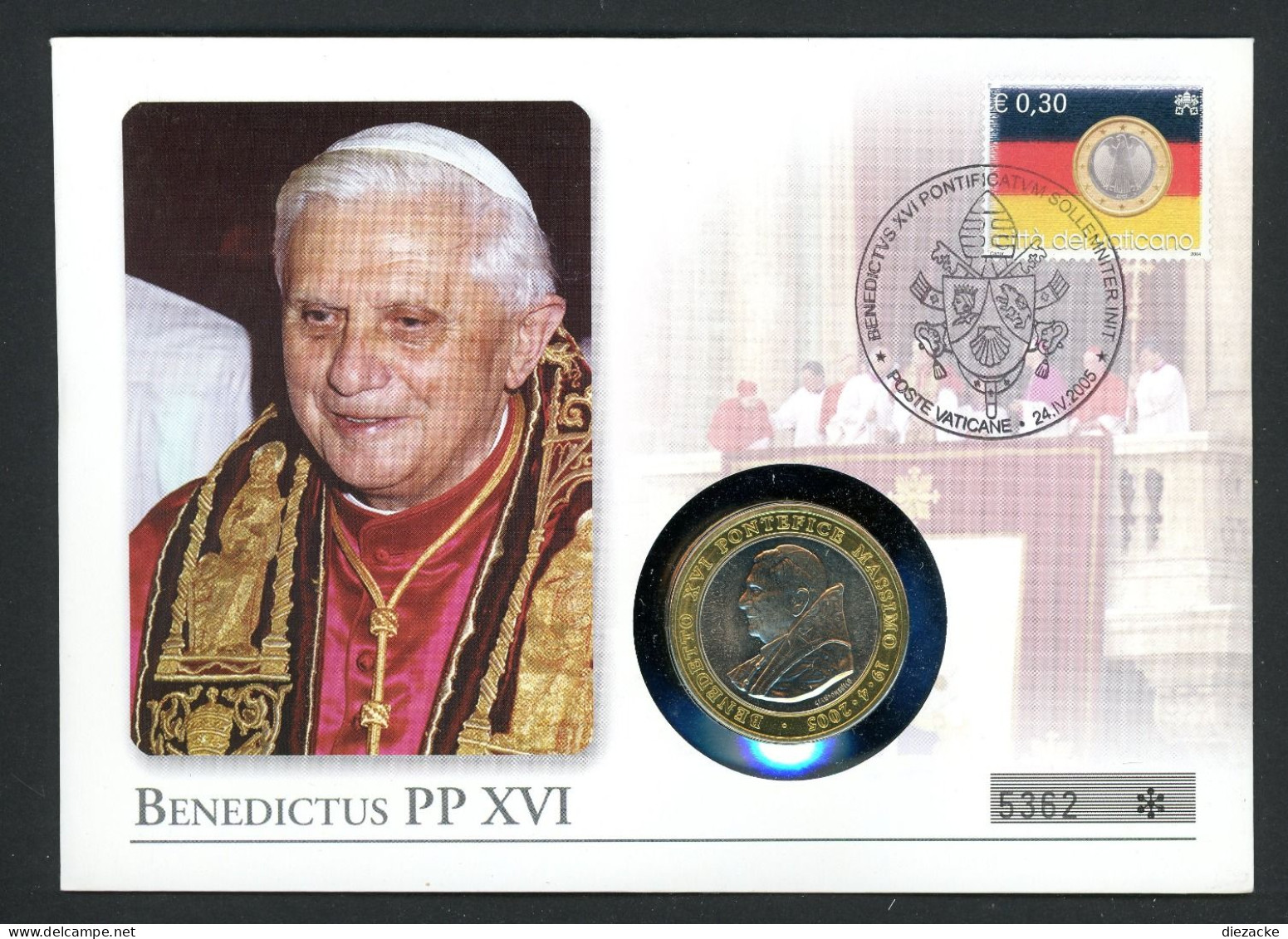 Vatikan 2005 Numisbrief Mit Medaille Papst Benedikt XVI. ST (MD799 - Ohne Zuordnung