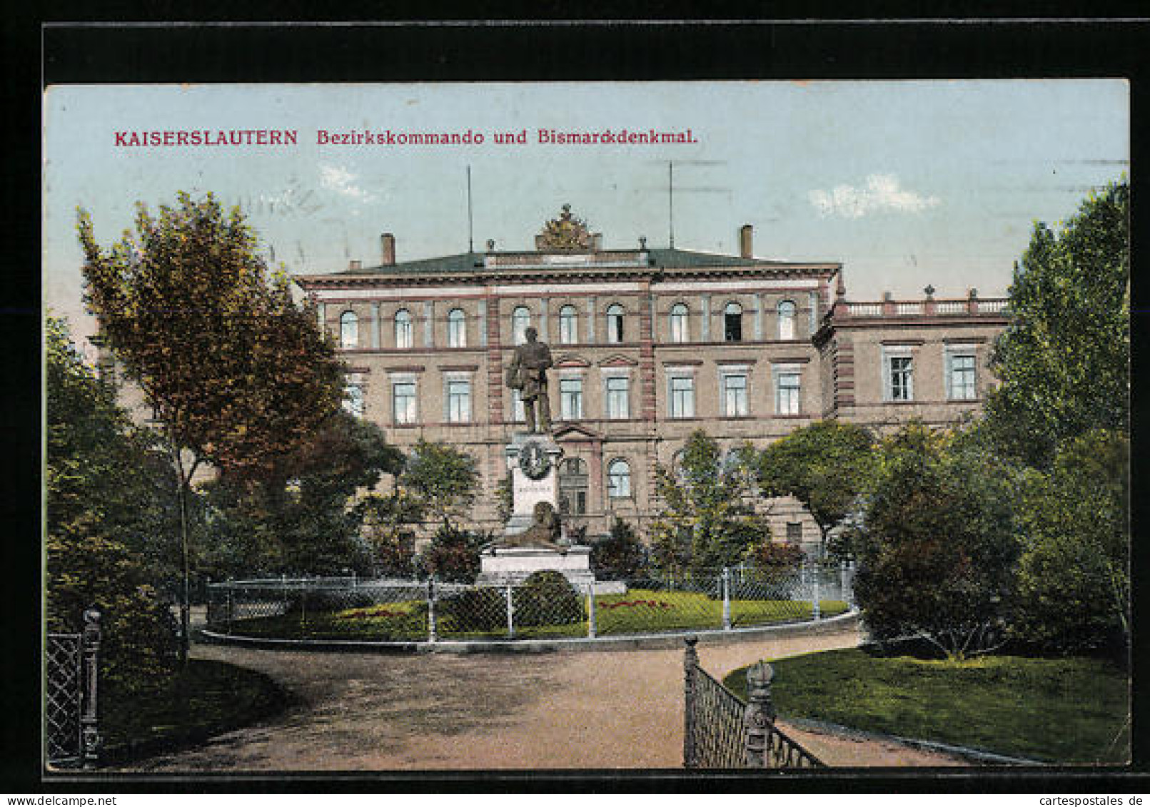 AK Kaiserslautern, Bezirkskommando Und Bismarckdenkmal  - Kaiserslautern