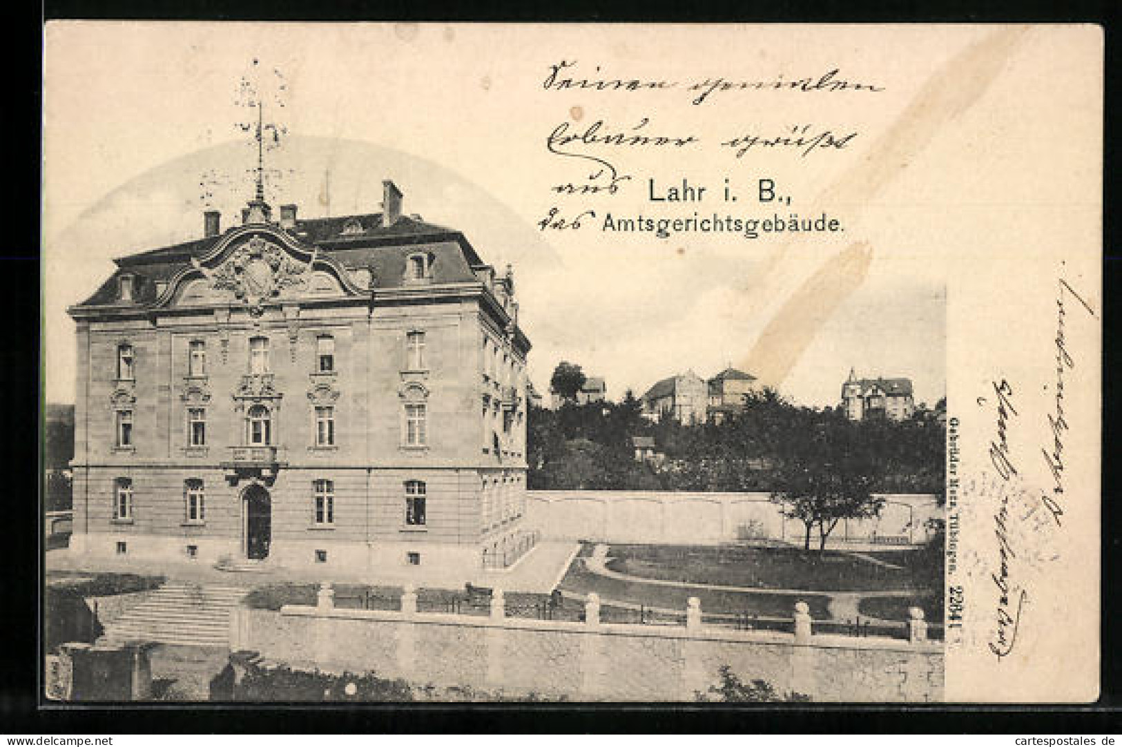 AK Lahr I. B., Blick Zum Amtsgerichtsgebäude  - Lahr