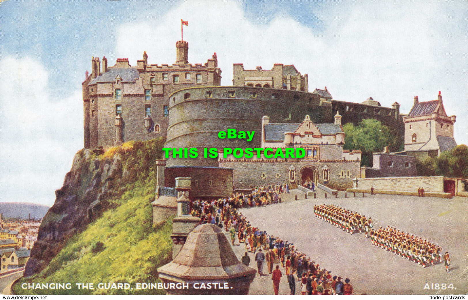 R568252 Changing The Guard. Edinburgh Castle. A1884. Art Colour. B. F. C. Parr. - World