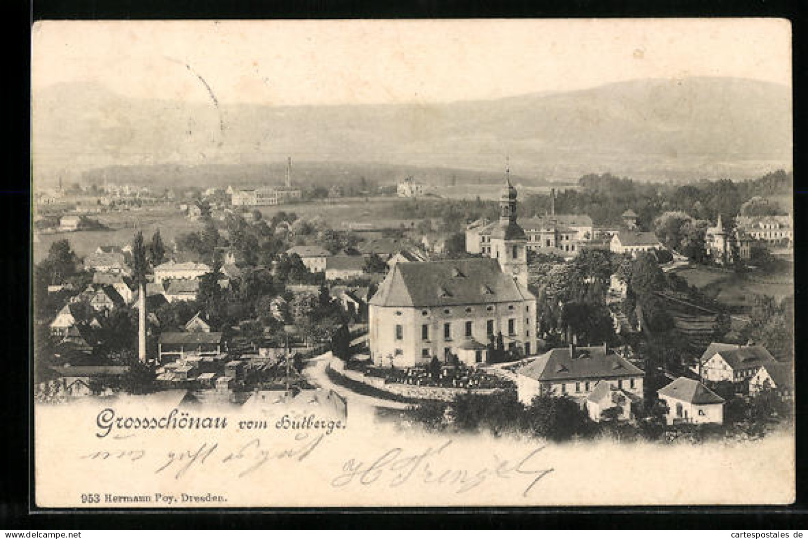 AK Grossschönau, Ortsansicht Vom Hutberge  - Grossschönau (Sachsen)