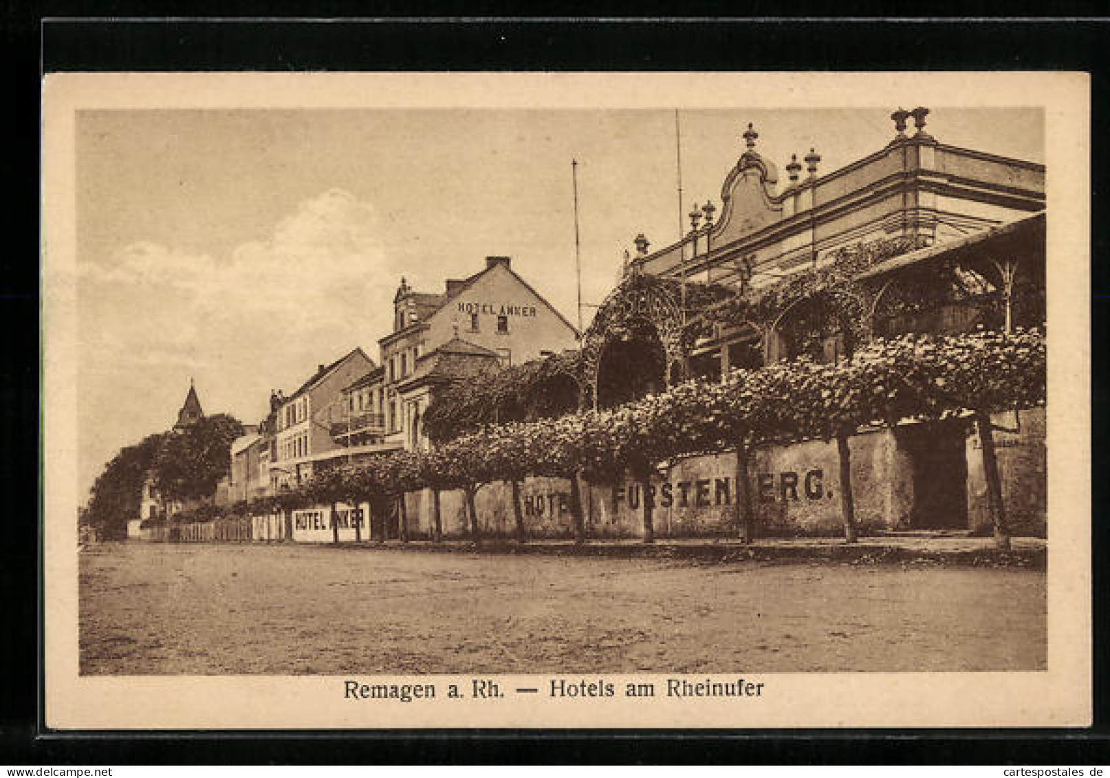 AK Remagen A. Rh., Hotels Am Rheinufer  - Remagen