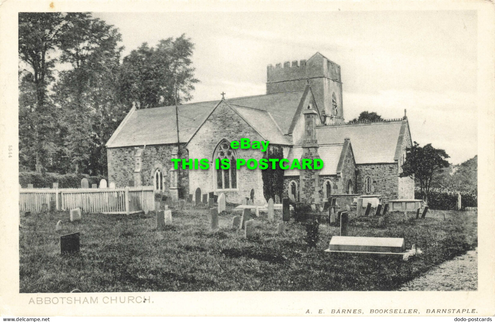 R567879 5544. Abbotsham Church. A. E. Barnes. Peacock Brand. Platino Photo Postc - World