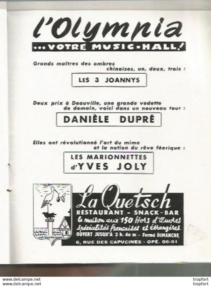 CC // Vintage // Old French Music Hall Program / Programme Théâtre OLYMPIA 1955 Gilbert BECAUD SIM DUPRE - Programma's