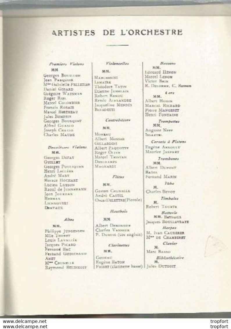 CC // Vintage // Old french Program // Programme CONCERT PASDELOUP 1926 // RIMSKY-KORSAKOFF Russe