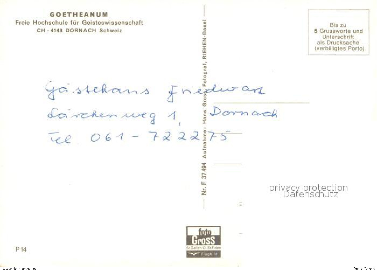 13745235 Dornach SO Fliegeraufnahme Goetheanum Freie Hochschule F. Geisteswissen - Other & Unclassified