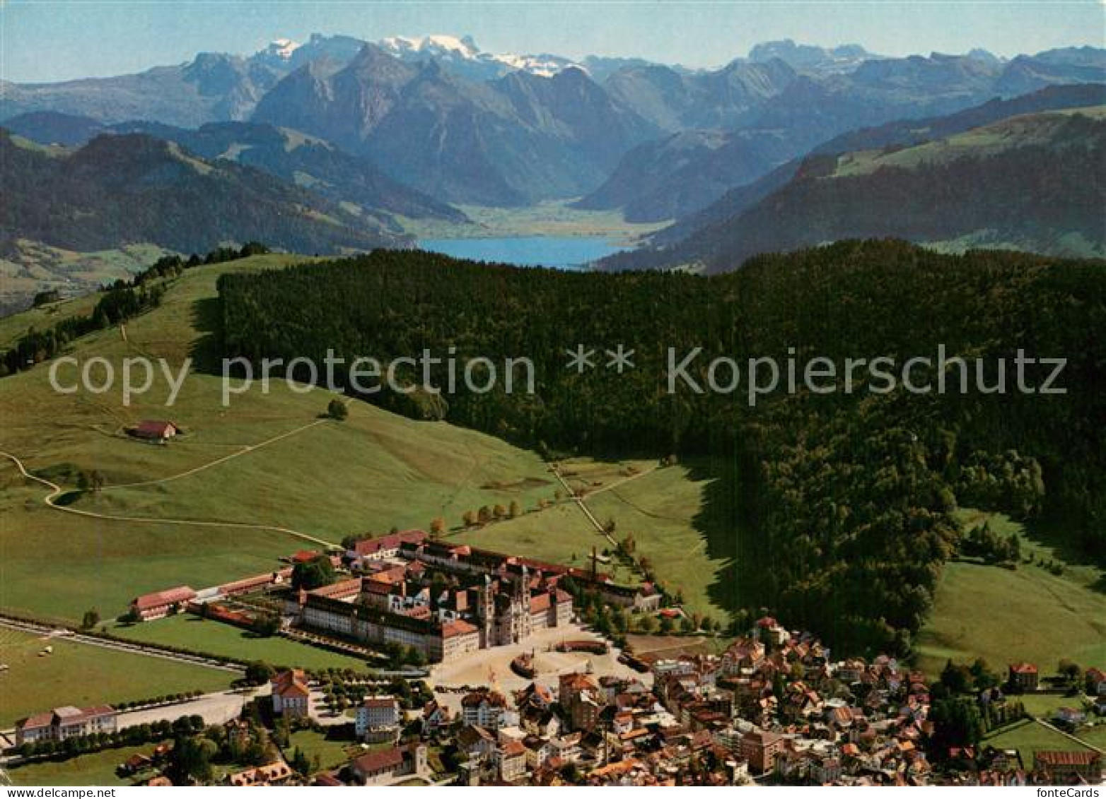 13742045 Einsiedeln SZ Fliegeraufnahme Mit Kloster Einsiedeln SZ - Sonstige & Ohne Zuordnung