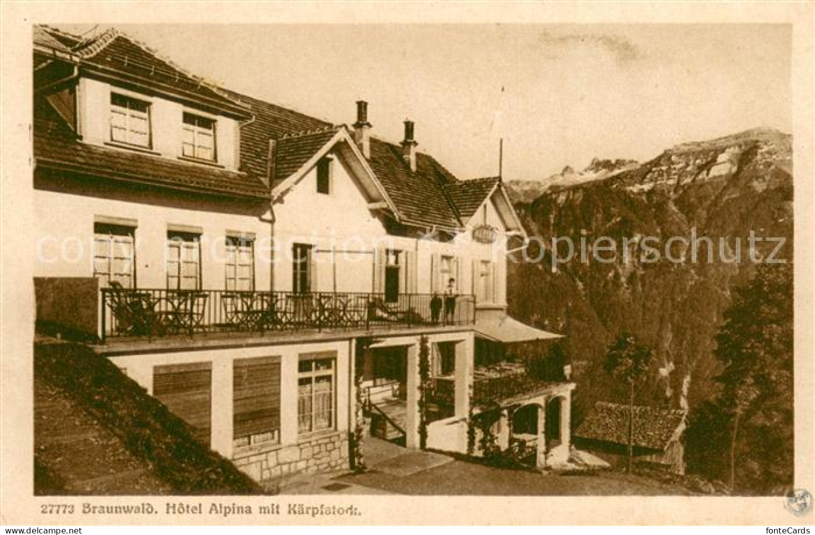 13740205 Braunwald GL Hotel Alpina Mit Kaerpfstock Braunwald GL - Altri & Non Classificati
