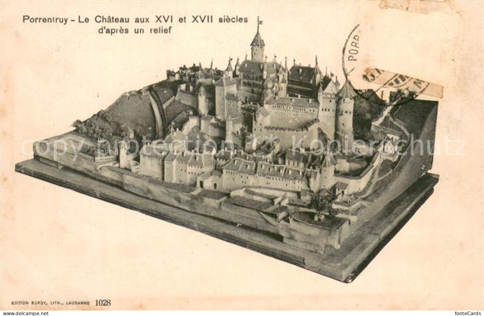 13738625 Porrentruy Le Chateau D’apres Un Relief Porrentruy - Otros & Sin Clasificación