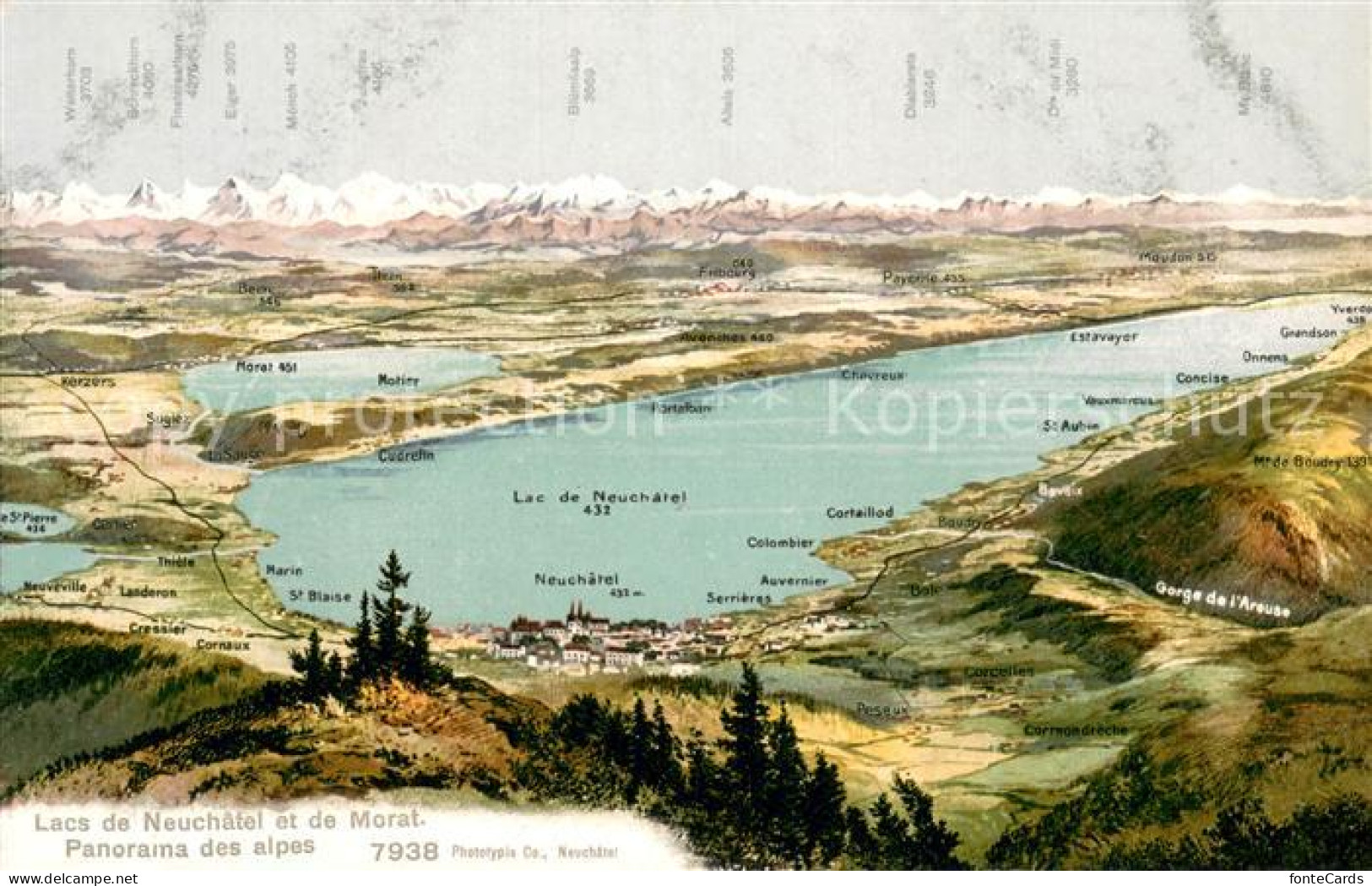 13738585 Neuchatel NE Lacs De Neuchatel Et De Morat Panorama Des Alpes Neuchatel - Otros & Sin Clasificación