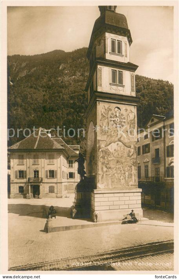 13738445 Altdorf  UR Dorfplatz Mit Telldenkmal  - Sonstige & Ohne Zuordnung