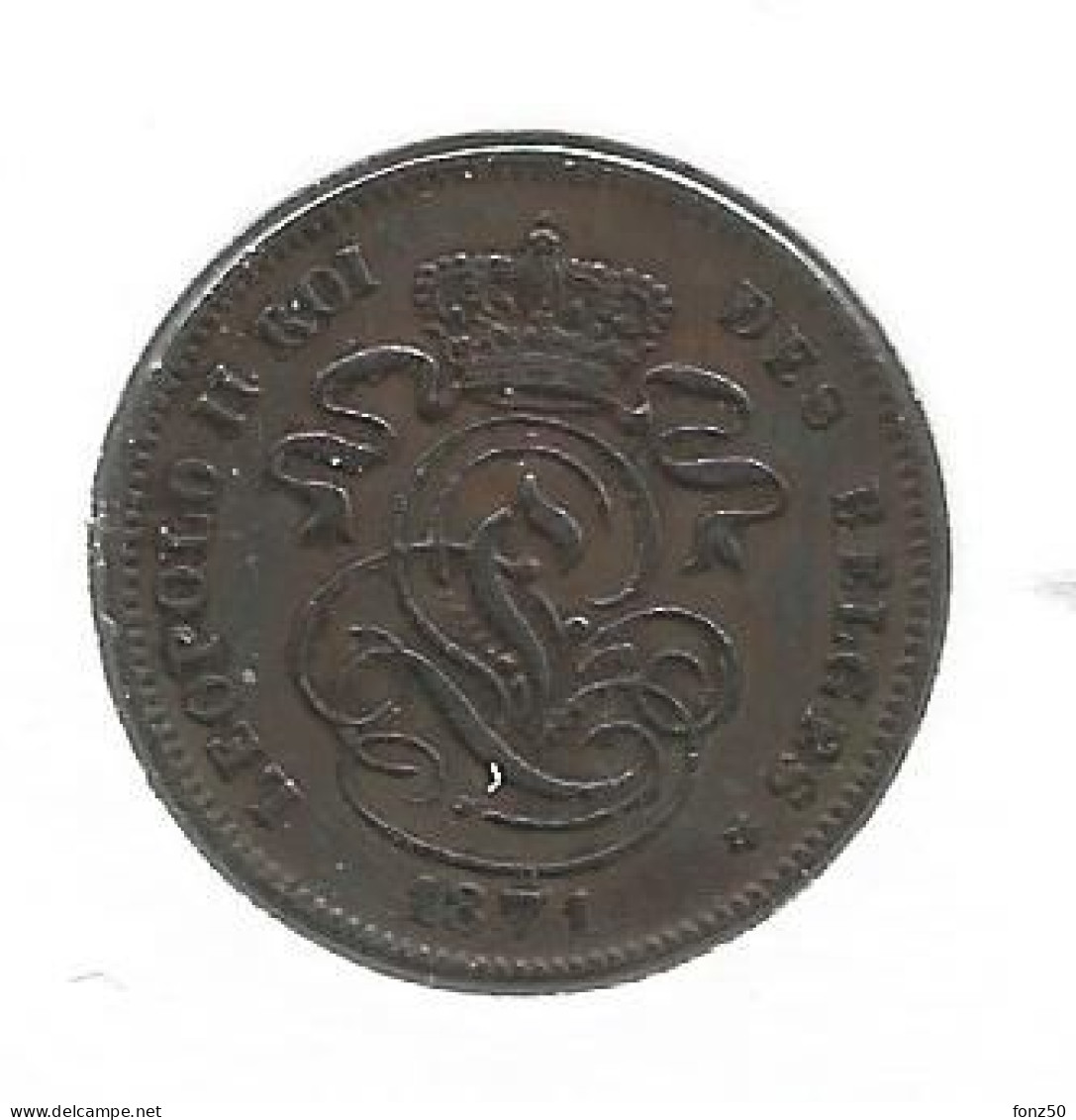 LEOPOLD II * 2 Cent 1871 * F D C * Nr 12913 - 2 Centimes