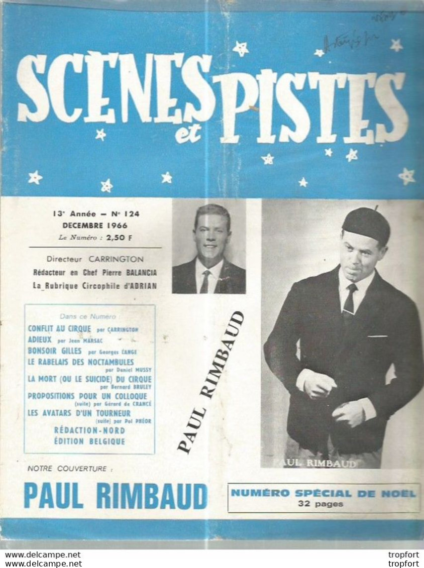 Vintage / Revue SCENES Et PISTES 1966 Cirque / Marionnettiste Publicités Illusionniste Fakir Magicien Prestidigitateur - General Issues